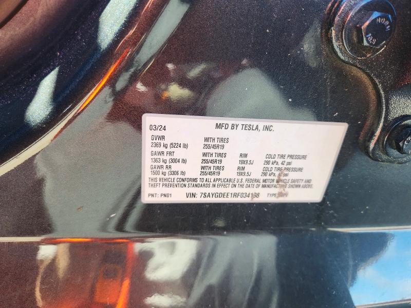 Auction sale of the 2024 Tesla Model Y, vin: 7SAYGDEE1RF034198, lot number: 66368296