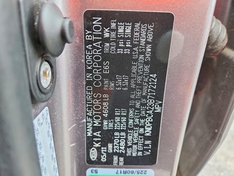 Aukcja sprzedaży 2011 Kia Sportage, vin: KNDPBCA23B7172124, numer aukcji: 64215236