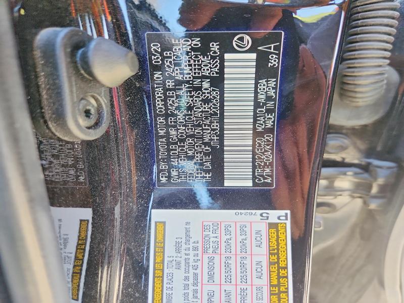 Aukcja sprzedaży 2020 Lexus Ux, vin: JTHP3JBH1L2026287, numer aukcji: 64806796