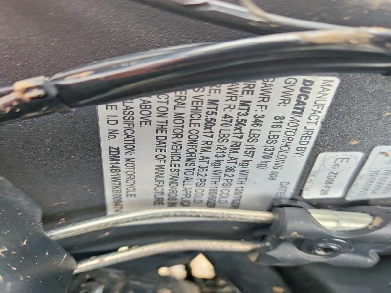 Продаж на аукціоні авто 2019 Ducati Superbike, vin: ZDM14B1W7KB009474, номер лоту: 62401036