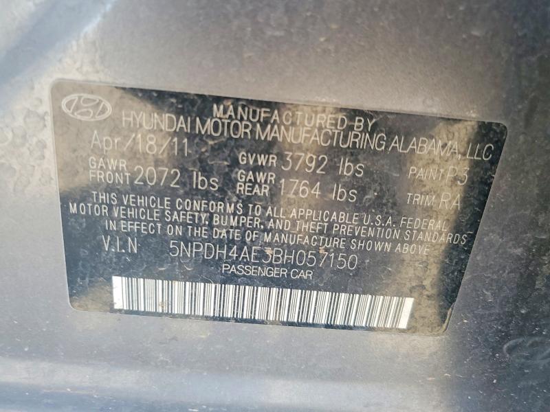 Aukcja sprzedaży 2011 Hyundai Elantra, vin: 5NPDH4AE3BH057150, numer aukcji: 64135146