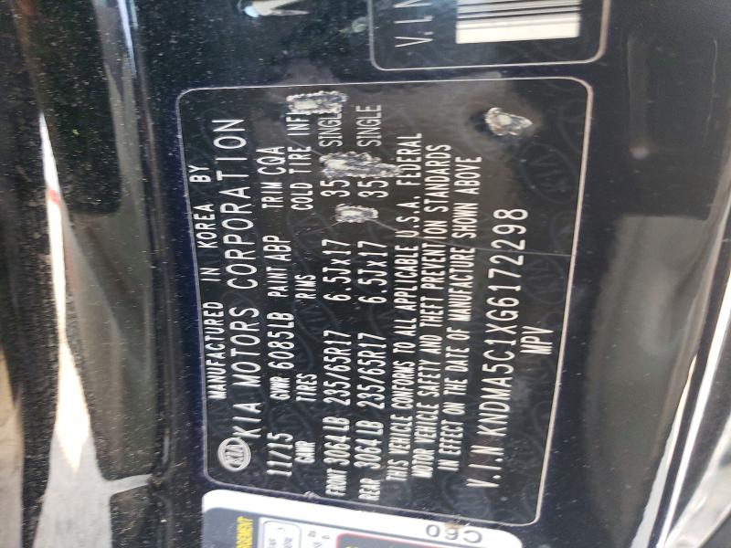 65003256 :رقم المزاد ، KNDMA5C1XG6172298 vin ، 2016 Kia Sedona مزاد بيع