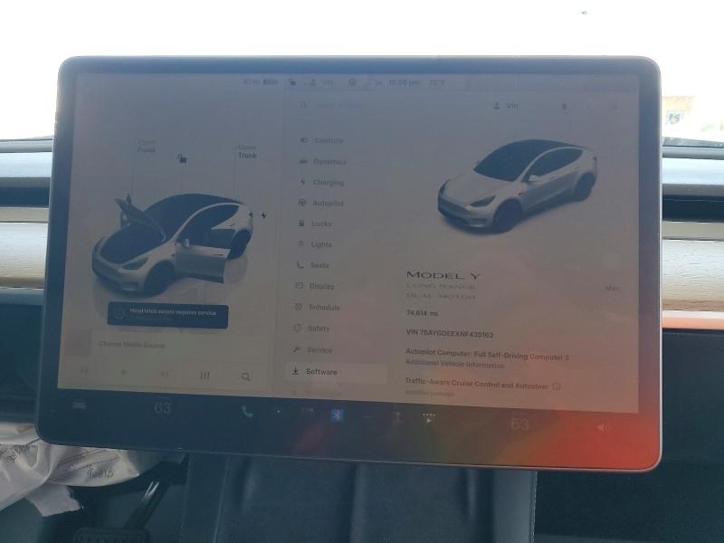 2022 Tesla Model  Y მანქანა იყიდება აუქციონზე, vin: 7SAYGDEEXNF435162, აუქციონის ნომერი: 65231356