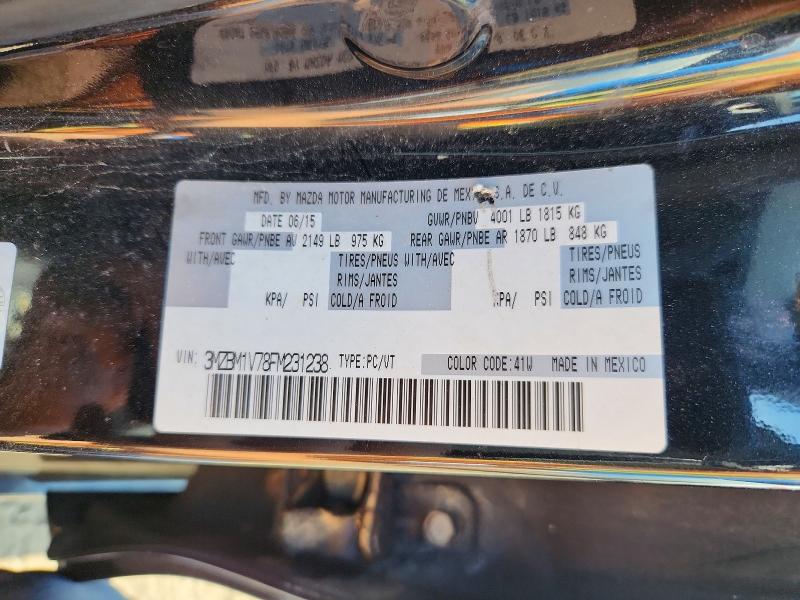 65497816 :رقم المزاد ، 3MZBM1V78FM231238 vin ، 2015 Mazda 3 مزاد بيع
