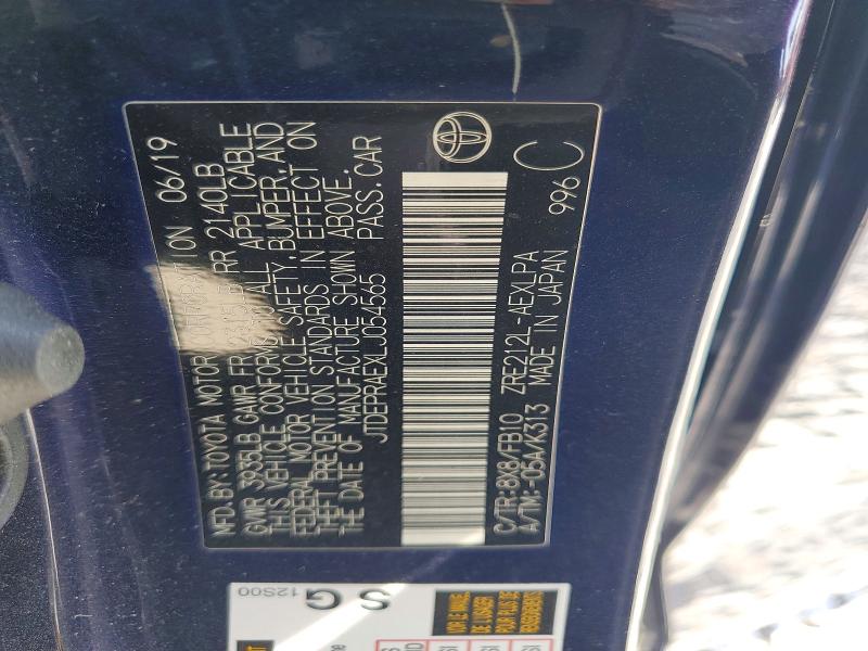64677966 :رقم المزاد ، JTDEPRAEXLJ054565 vin ، 2020 Toyota Corolla مزاد بيع