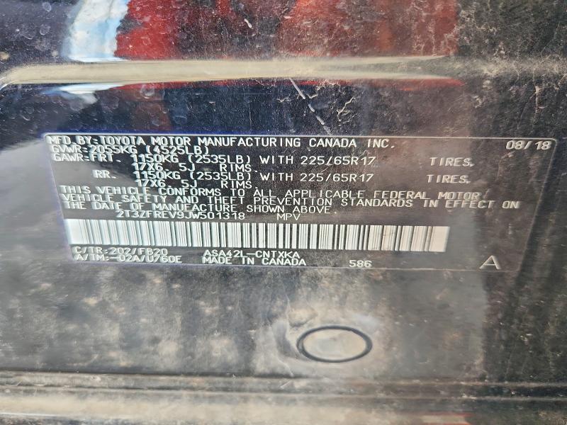 67058496 :رقم المزاد ، 2T3ZFREV9JW501318 vin ، 2018 Toyota Rav4 مزاد بيع