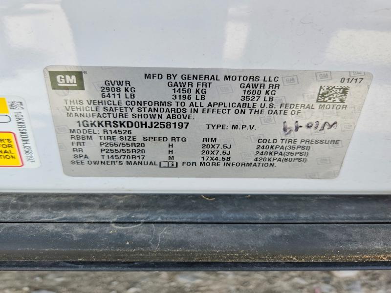 Продажа на аукционе авто 2017 Gmc Acadia Limited, vin: 1GKKRSKD0HJ258197, номер лота: 61397716