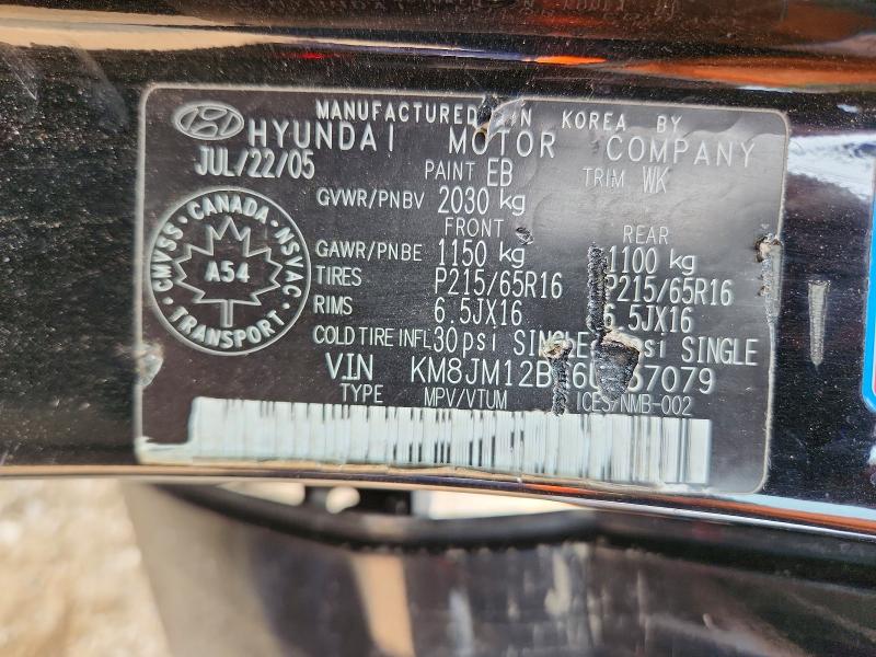 63522636 :رقم المزاد ، KM8JM12B36U257079 vin ، 2006 Hyundai Tucson مزاد بيع