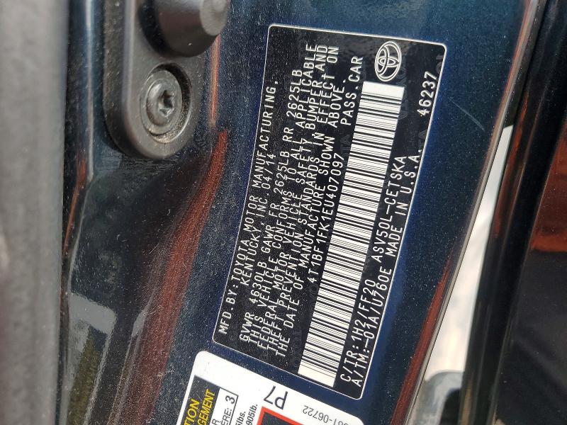 Продаж на аукціоні авто 2014 Toyota Camry, vin: 4T1BF1FK1EU407097, номер лоту: 64974366