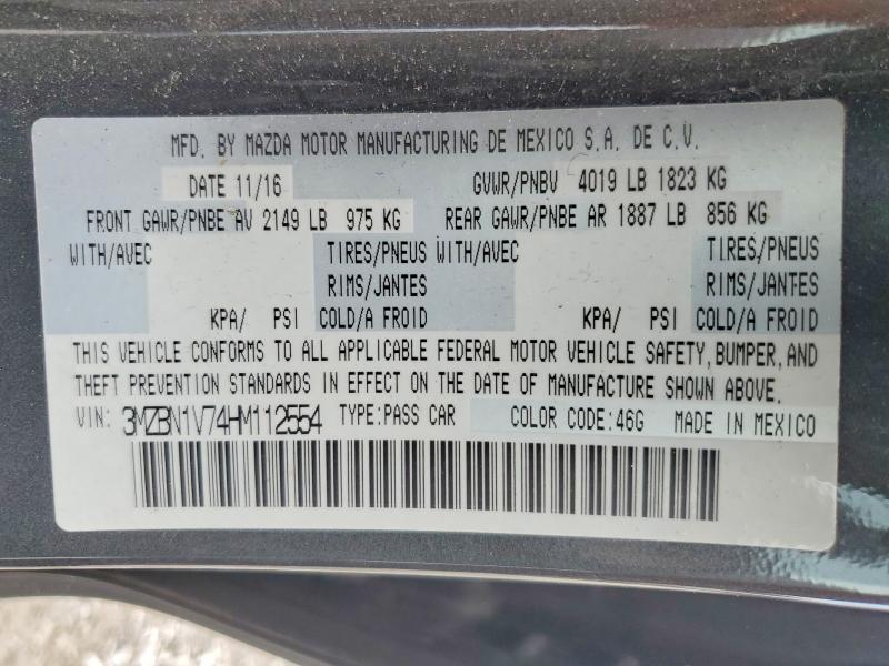 65542826 :رقم المزاد ، 3MZBN1V74HM112554 vin ، 2017 Mazda 3 مزاد بيع
