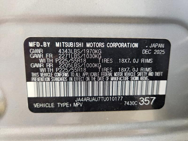 Aukcja sprzedaży 2026 Mitsubishi Outlander Sport, vin: JA4ARUAU7TU010177, numer aukcji: 66017976