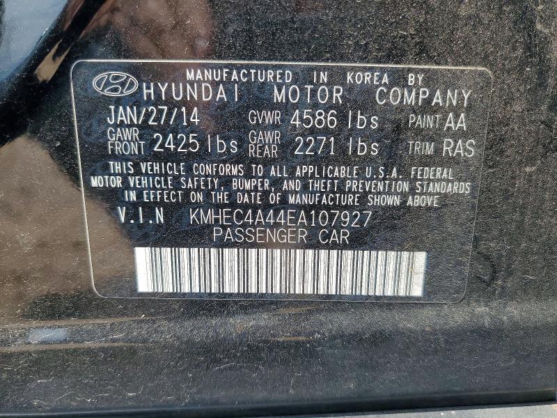 Aukcja sprzedaży 2014 Hyundai Sonata, vin: KMHEC4A44EA107927, numer aukcji: 65802996