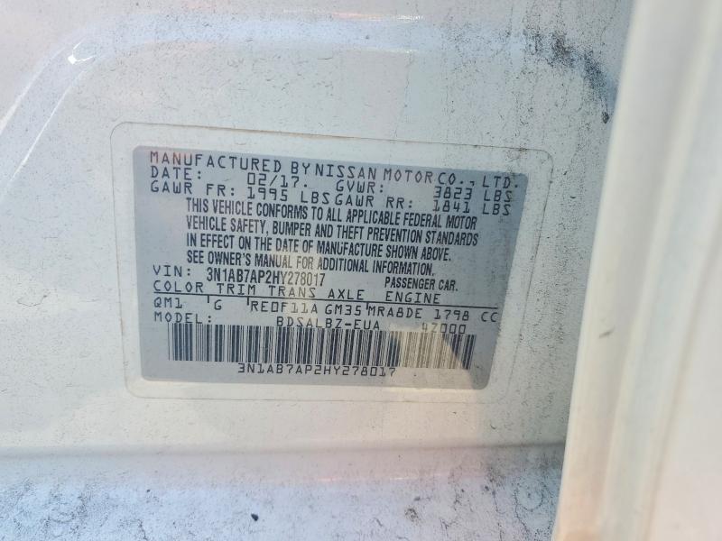 Aukcja sprzedaży 2017 Nissan Sentra, vin: 3N1AB7AP2HY278017, numer aukcji: 64917696