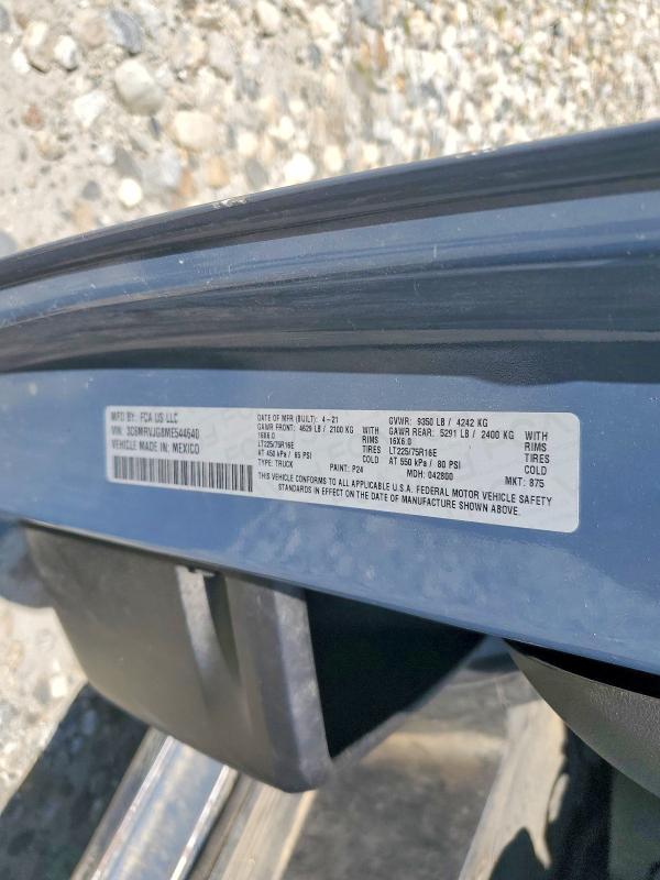 Aukcja sprzedaży 2021 Ram Promaster 3500, vin: 3C6MRVJG8ME544640, numer aukcji: 65391976