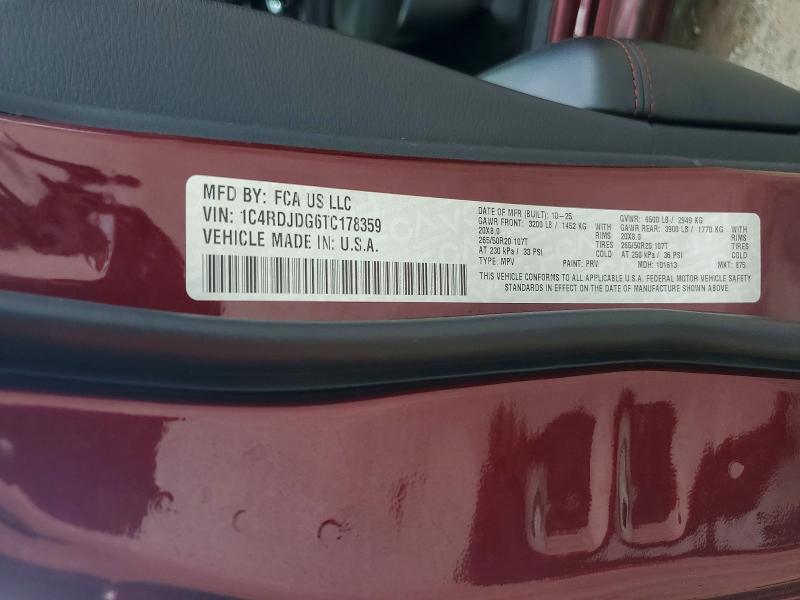 Продаж на аукціоні авто 2026 Dodge Durango, vin: 1C4RDJDG6TC178359, номер лоту: 64822996