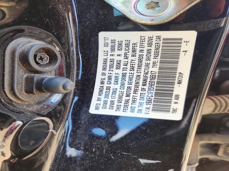 64116246 :رقم المزاد ، 19XFC1F95HE016517 vin ، 2017 Honda Civic مزاد بيع