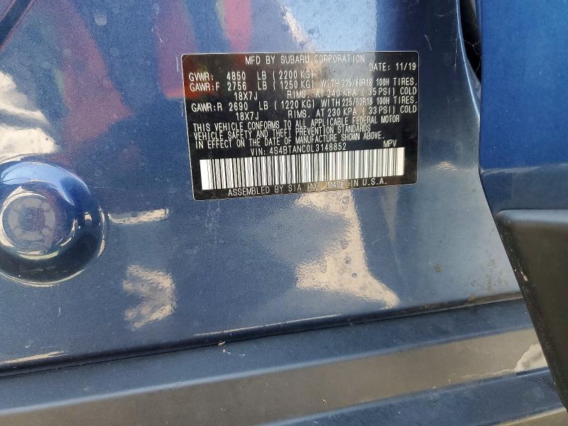 2020 Subaru Outback მანქანა იყიდება აუქციონზე, vin: 4S4BTANC0L3148852, აუქციონის ნომერი: 64068136