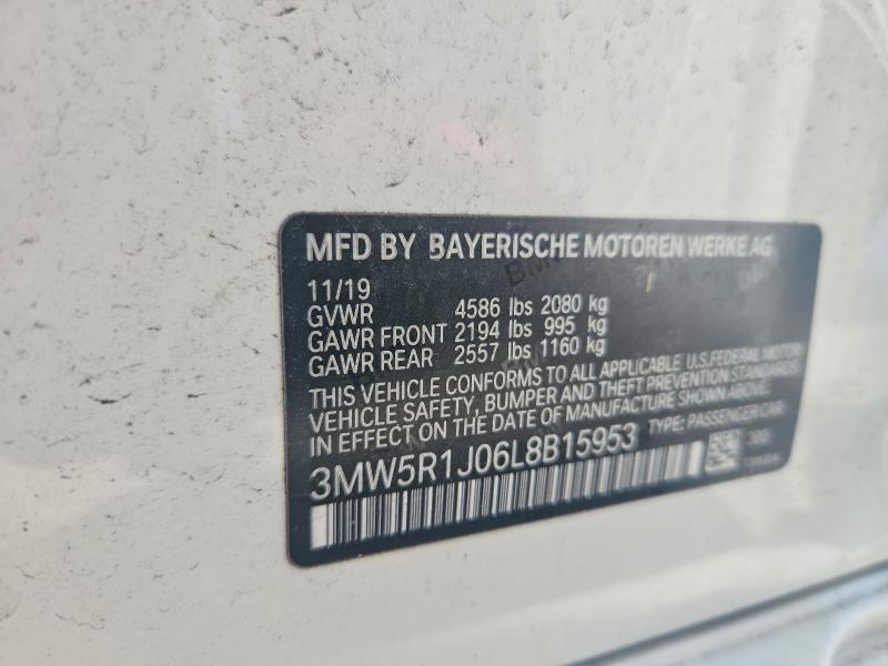Aukcja sprzedaży 2020 Bmw 330i, vin: 3MW5R1J06L8B15953, numer aukcji: 65900376
