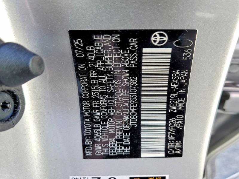 Продажа на аукционе авто 2025 Toyota Corolla Hybrid, vin: JTDBCMFE9S3107382, номер лота: 64249516