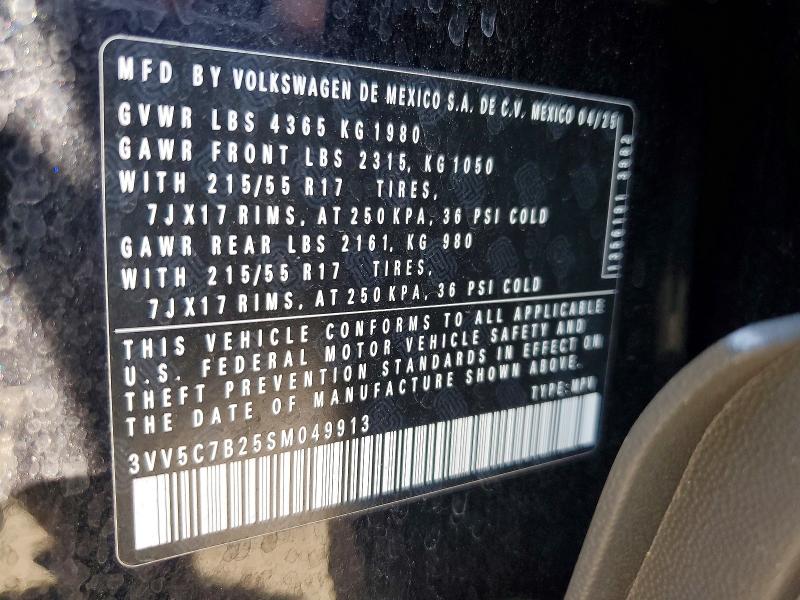 Продажа на аукционе авто 2025 Volkswagen Taos, vin: 3VV5C7B25SM049913, номер лота: 66084086