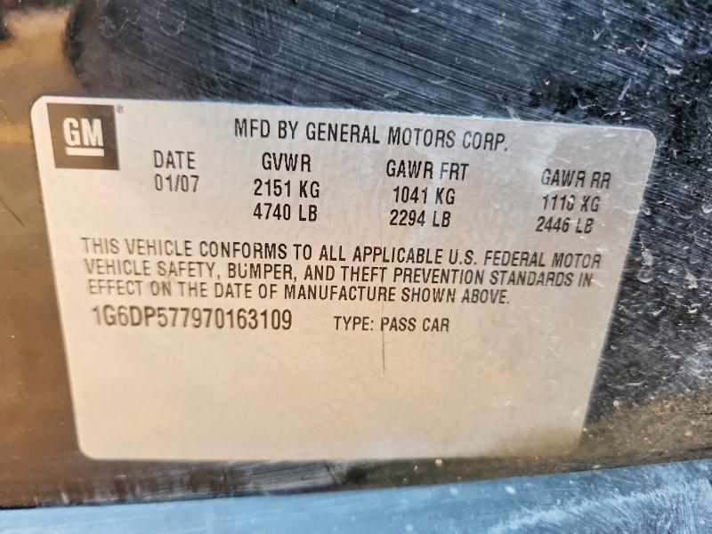 2007 Cadillac Cts მანქანა იყიდება აუქციონზე, vin: 1G6DP577970163109, აუქციონის ნომერი: 64085406