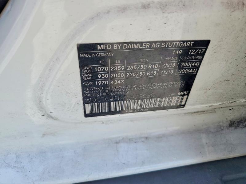 Продаж на аукціоні авто 2018 Mercedes-benz Gla, vin: WDCTG4EB7JJ478030, номер лоту: 65128966