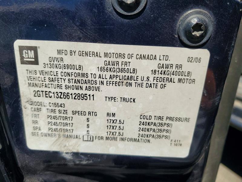 65843176 :رقم المزاد ، 2GTEC13Z661289511 vin ، 2006 Gmc New Sierra مزاد بيع