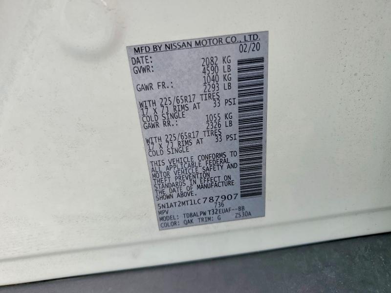 Продажа на аукционе авто 2020 Nissan Rogue, vin: 5N1AT2MT1LC787907, номер лота: 66592536
