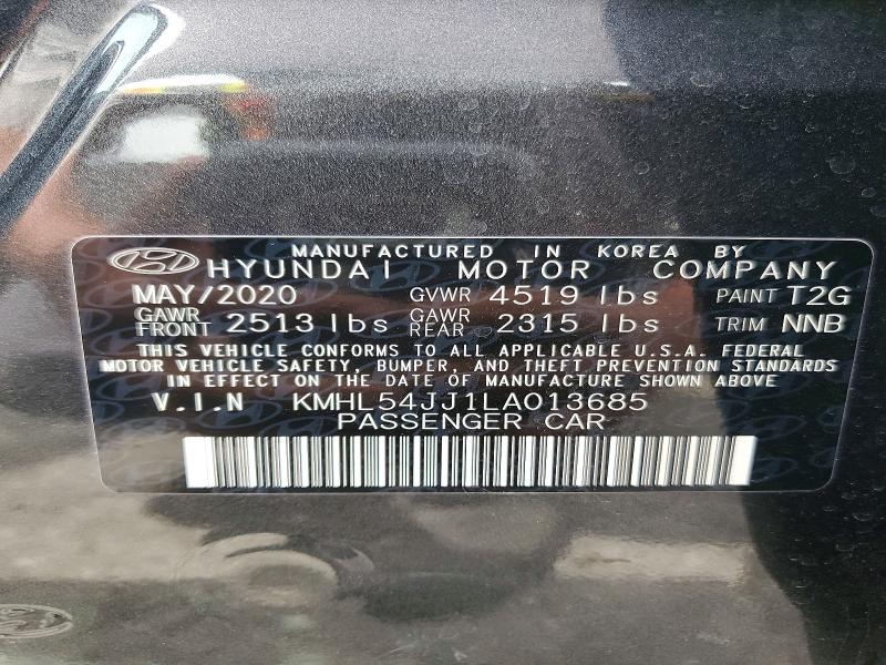 Продажа на аукционе авто 2020 Hyundai Sonata Hybrid, vin: KMHL54JJ1LA013685, номер лота: 64540556