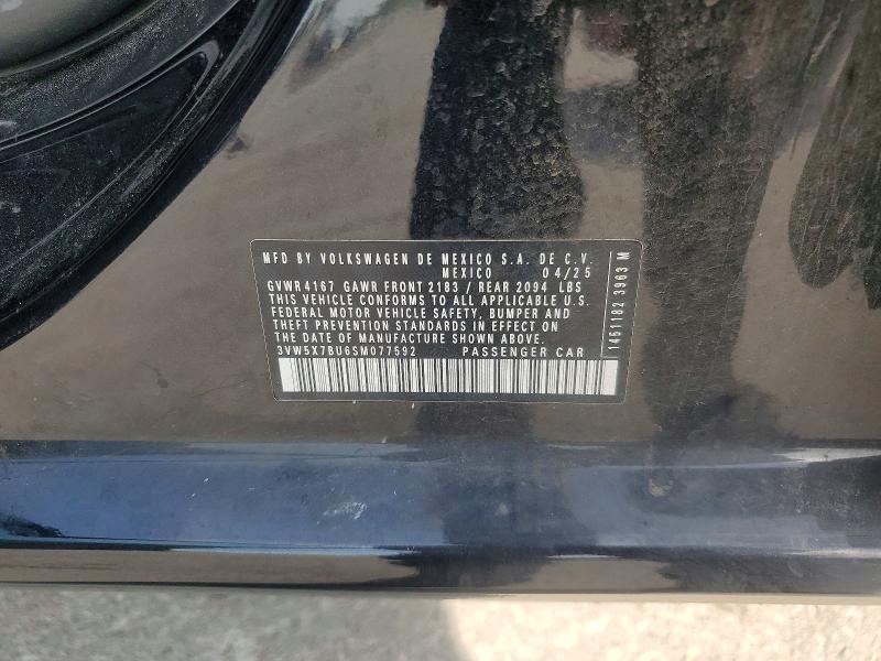 64814176 :رقم المزاد ، 3VW5X7BU6SM077592 vin ، 2025 Volkswagen Jetta مزاد بيع