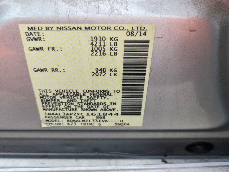 Aukcja sprzedaży 2015 Nissan Altima, vin: 1N4AL3AP2FC161844, numer aukcji: 67190656