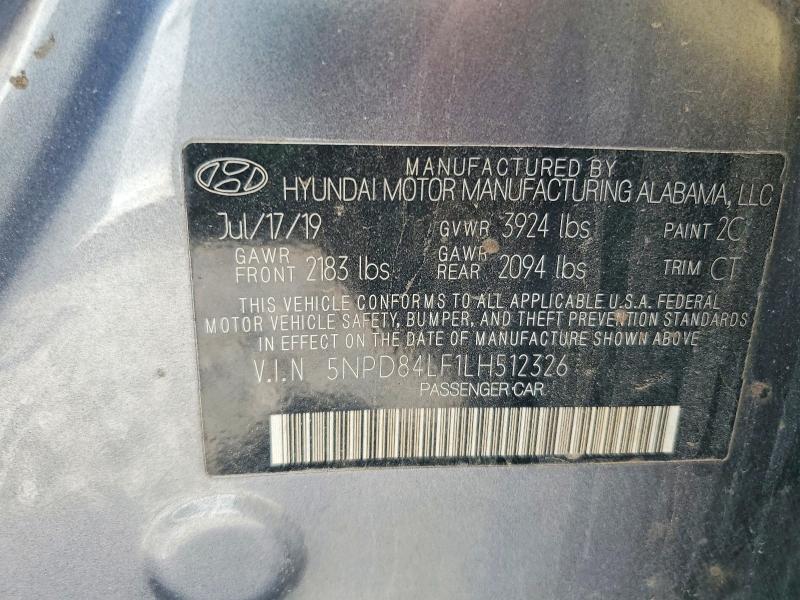 Продаж на аукціоні авто 2020 Hyundai Elantra, vin: 5NPD84LF1LH512326, номер лоту: 65648576