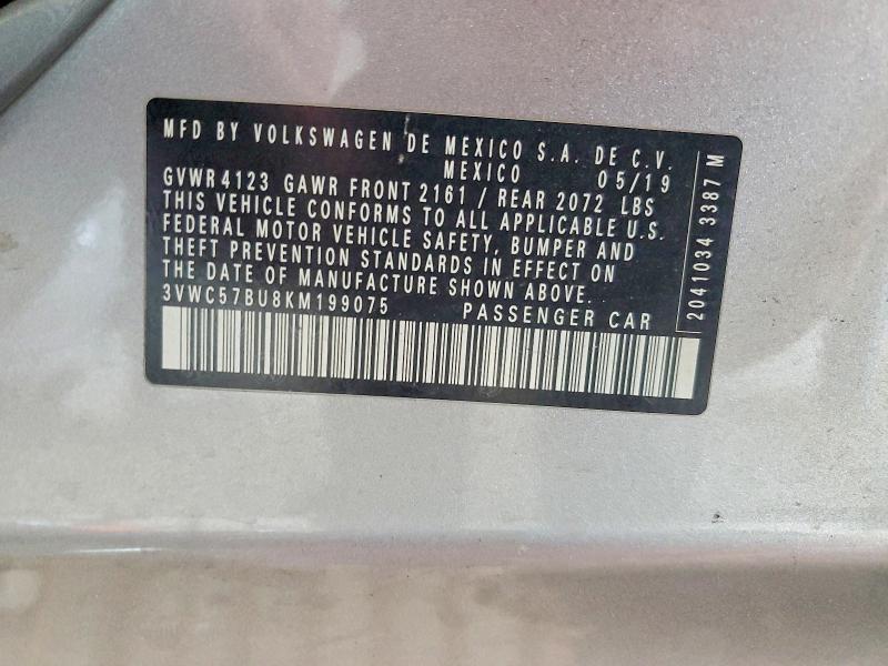 66553246 :رقم المزاد ، 3VWC57BU8KM199075 vin ، 2019 Volkswagen Jetta مزاد بيع