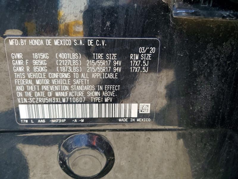 Продаж на аукціоні авто 2020 Honda Hr-v, vin: 3CZRU5H3XLM710607, номер лоту: 64234036