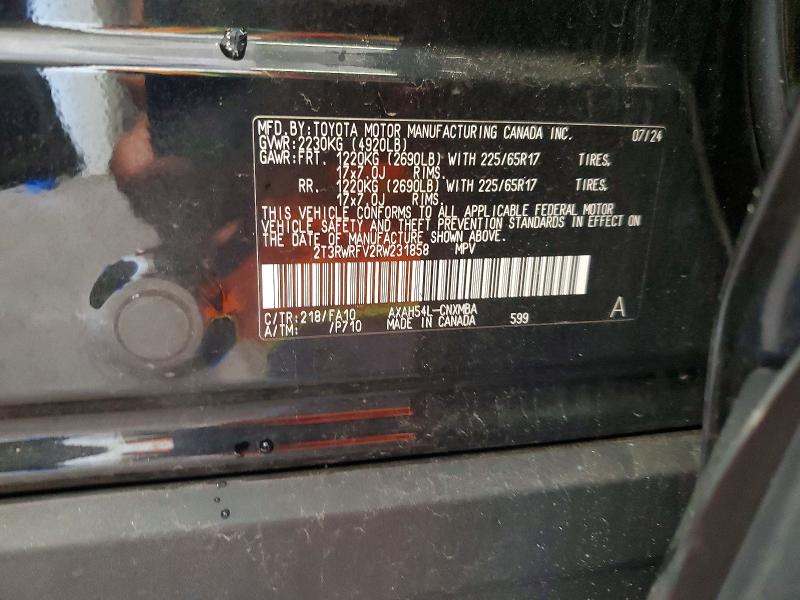 Aukcja sprzedaży 2024 Toyota Rav4 Hybrid, vin: 2T3RWRFV2RW231858, numer aukcji: 65179336