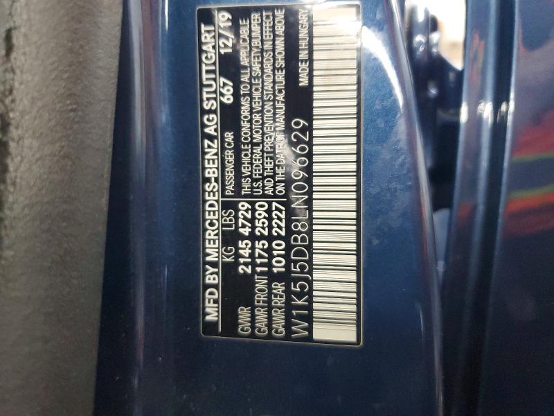 Продажа на аукционе авто 2020 Mercedes-benz Cla, vin: W1K5J5DB8LN096629, номер лота: 63828016