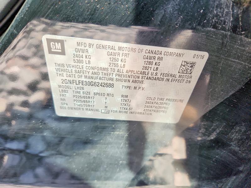 Продаж на аукціоні авто 2016 Chevrolet Equinox, vin: 2GNFLFE30G6242688, номер лоту: 63737926