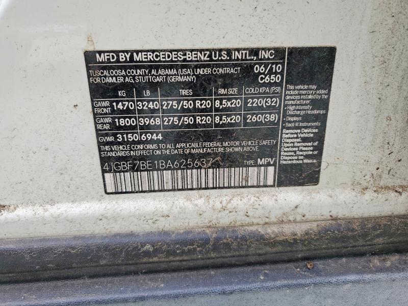 Продаж на аукціоні авто 2011 Mercedes-benz Gl, vin: 4JGBF7BE1BA625637, номер лоту: 64144926