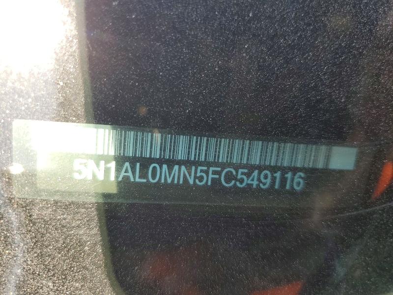 66342706 :رقم المزاد ، 5N1AL0MN5FC549116 vin ، 2015 Infiniti Qx60 مزاد بيع