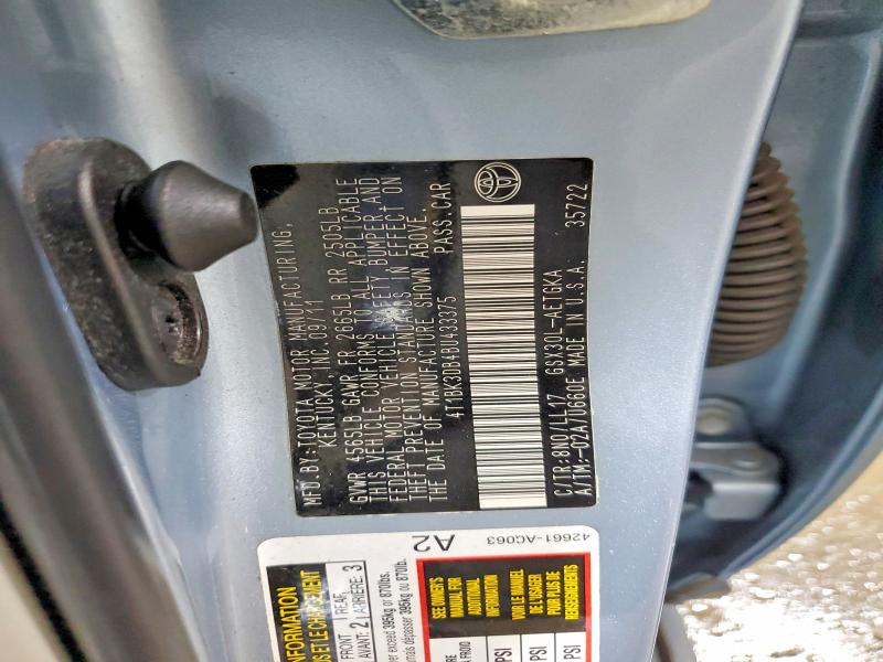 Продажа на аукционе авто 2011 Toyota Avalon, vin: 4T1BK3DB4BU433375, номер лота: 64664046