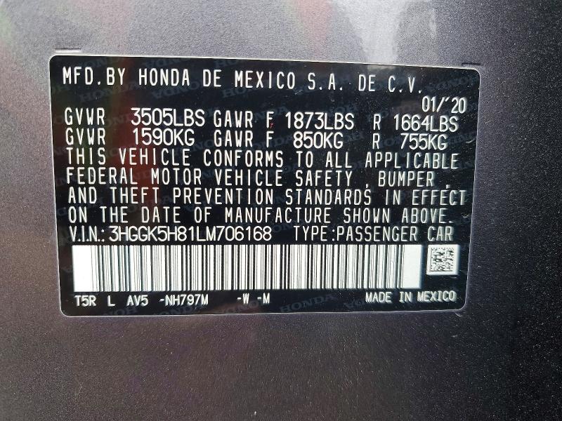 Продаж на аукціоні авто 2020 Honda Fit, vin: 3HGGK5H81LM706168, номер лоту: 65298356