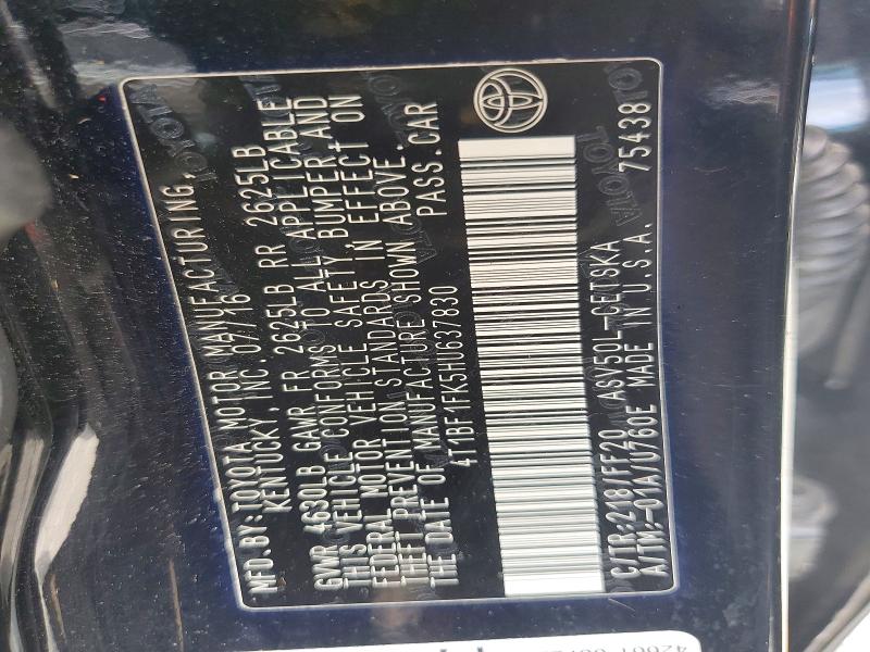 Продаж на аукціоні авто 2017 Toyota Camry, vin: 4T1BF1FK5HU637830, номер лоту: 64503526