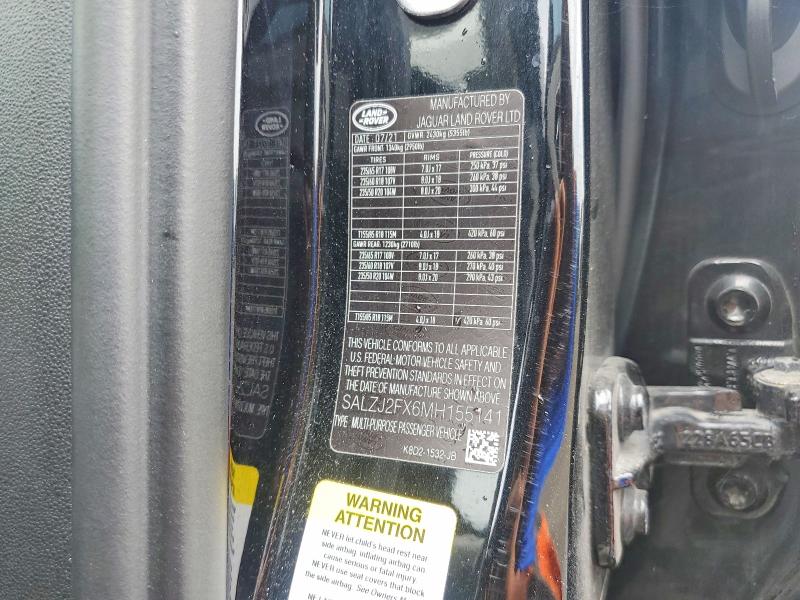 Продажа на аукционе авто 2021 Land Rover Range Rover Evoque, vin: SALZJ2FX6MH155141, номер лота: 64972506