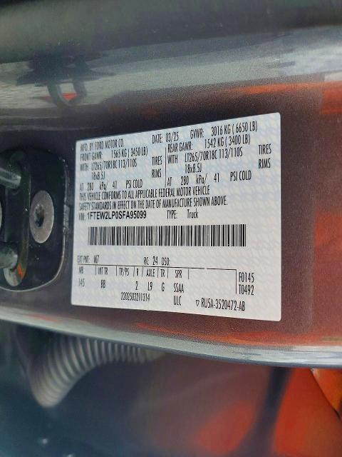 Aukcja sprzedaży 2025 Ford F150, vin: 1FTEW2LP0SFA95099, numer aukcji: 63682446