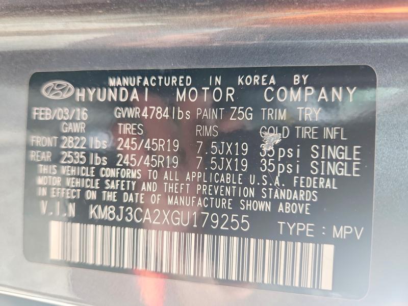 2016 Hyundai Tucson მანქანა იყიდება აუქციონზე, vin: KM8J3CA2XGU179255, აუქციონის ნომერი: 64465136