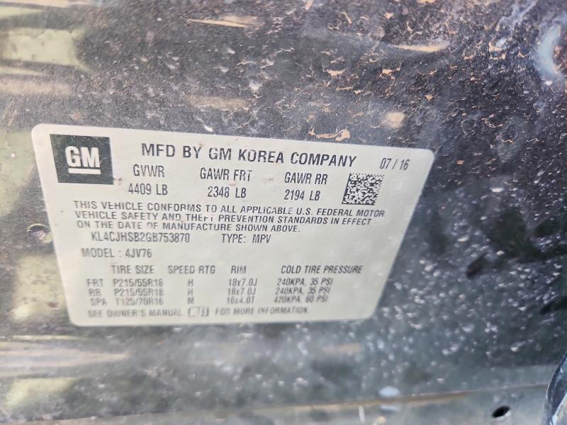 Aukcja sprzedaży 2016 Buick Encore, vin: KL4CJHSB2GB753870, numer aukcji: 66631066