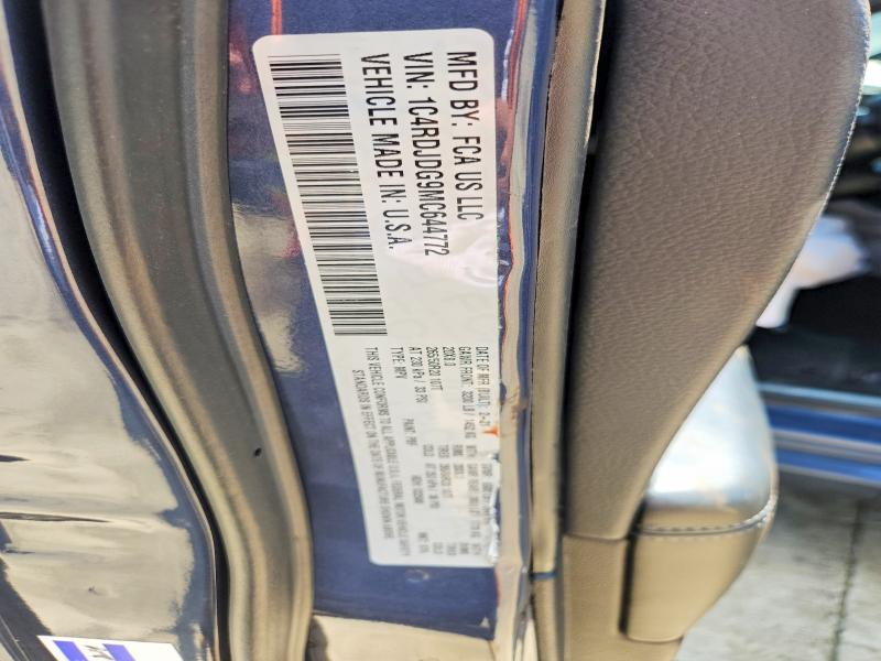 63989906 :رقم المزاد ، 1C4RDJDG9MC644772 vin ، 2021 Dodge Durango مزاد بيع