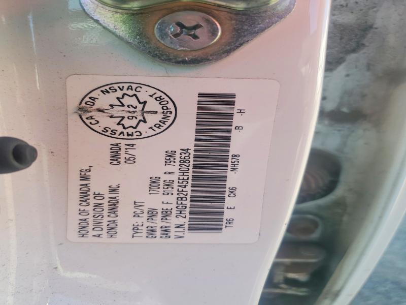 Aukcja sprzedaży 2014 Honda Civic, vin: 2HGFB2F45EH028634, numer aukcji: 64258486