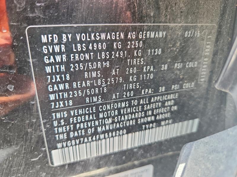 Продажа на аукционе авто 2015 Volkswagen Tiguan, vin: WVGBV7AX4FW596200, номер лота: 66197086