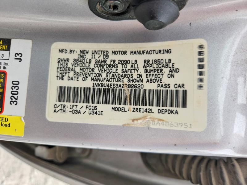 Продаж на аукціоні авто 2010 Toyota Corolla, vin: 1NXBU4EE3AZ282620, номер лоту: 64276776